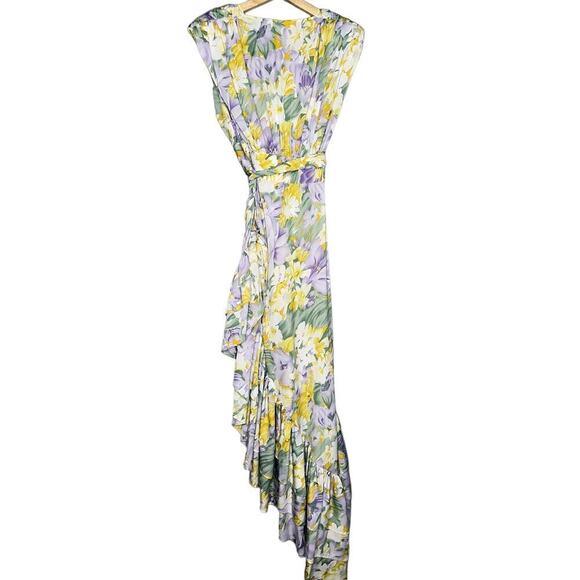 Bronx And Banco Tropics Floral Asymmetrical Ruffle Tiered Maxi Dress Size XS - Picture 8 of 9
